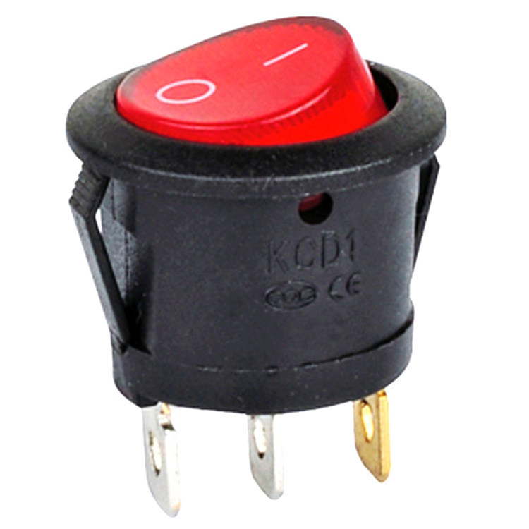 Home appliance illuminated electrical oval rocker switch