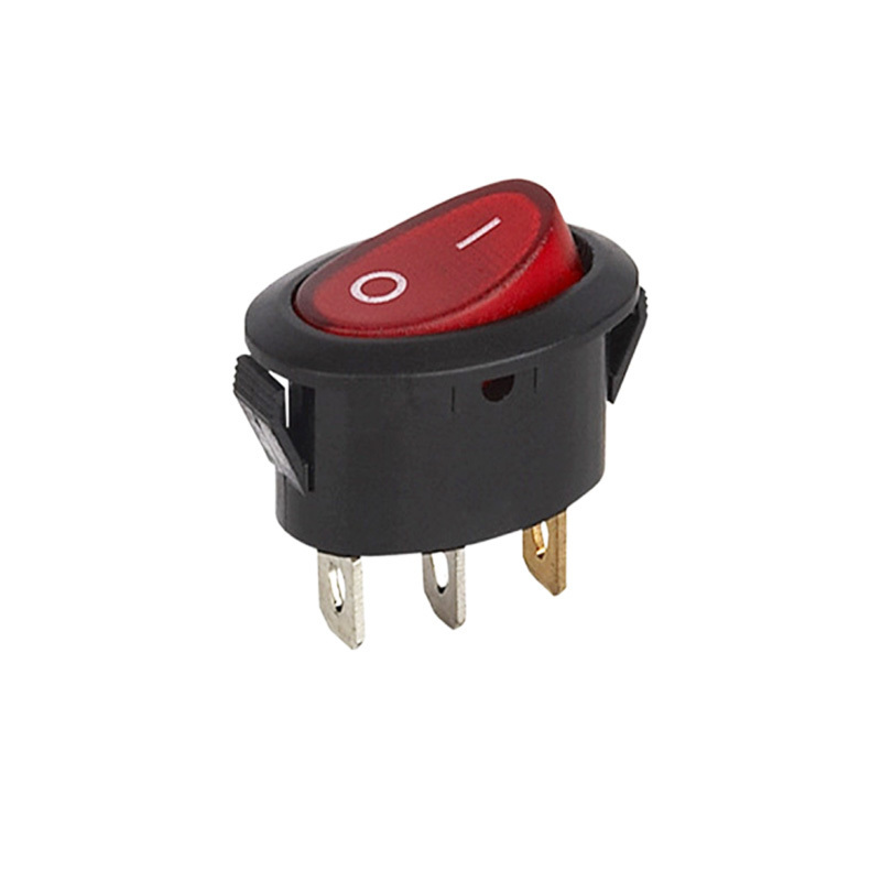 12v red dot led illuminated round spst 3 pin on off 20a boat rocker switches for machine