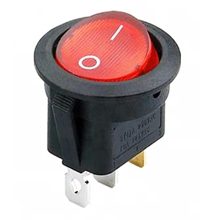 Home appliance illuminated electrical oval rocker switch