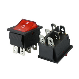 IP65 waterproof 6pins DPDT lighted rocker switch