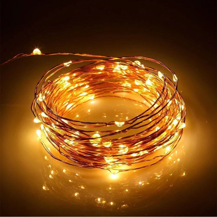 Waterproof outdoor solar box copper wire led lamp string light solar powered christmas fairy string lights