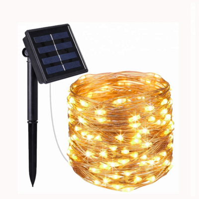 Waterproof outdoor solar box copper wire led lamp string light solar powered christmas fairy string lights