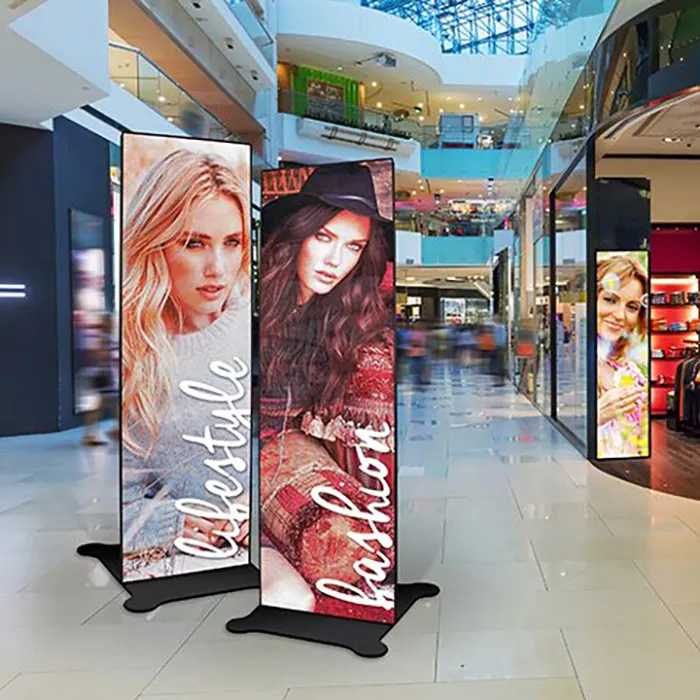 P1.538 P2.5 Floor Standing Led Mirror Screen Digital Signage Display Wifi 4g Control Led Poster Advertising Video Walls Price