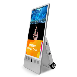 1500 Nits Semi-door 43 Inch Battery Powered Portable Digital Poster Outdoor Movable Totem Battery Powered Lcd Digital Signage