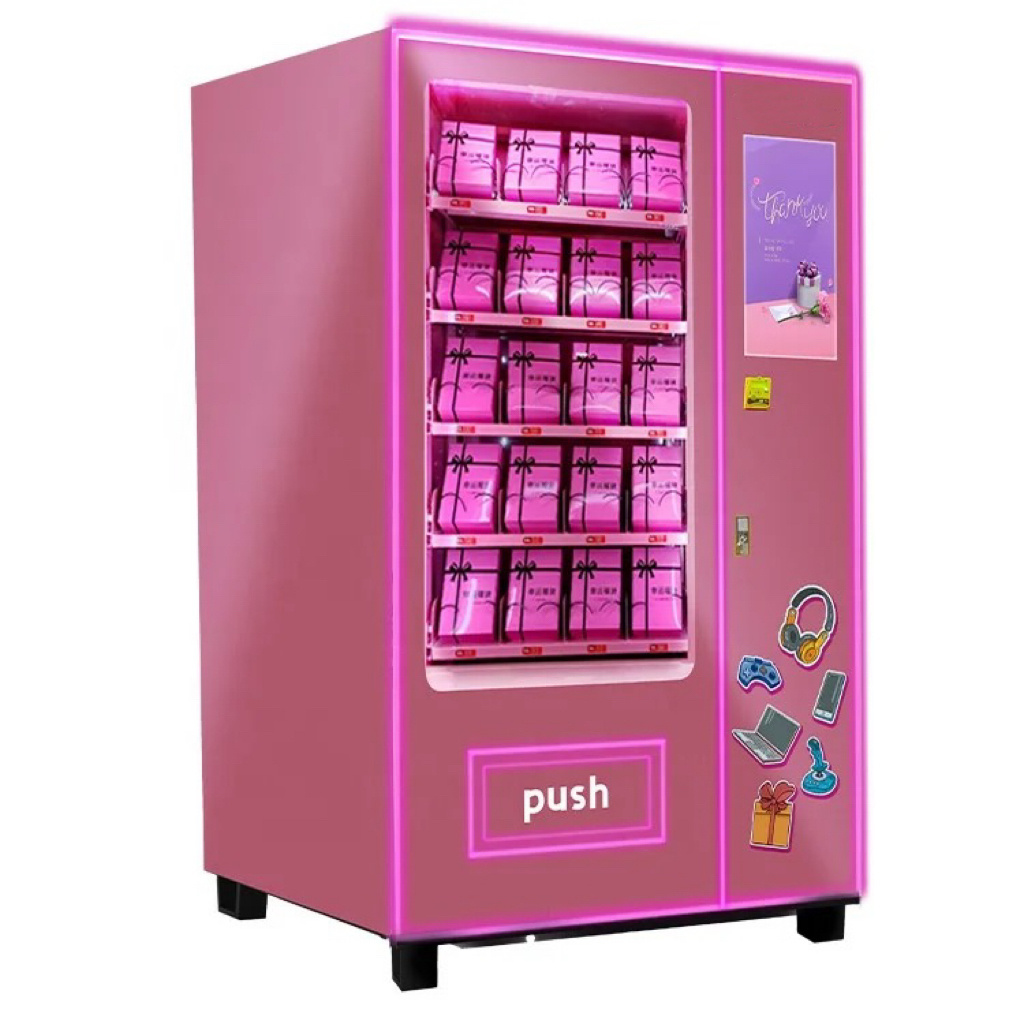 2023 latest type full automatic commercial pink cotton candy floss beauty vending machine With MDB Payments