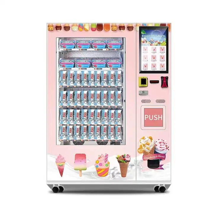 24 Hours Self-Service Refrigerated Vending Machine Ice Cream Frozen Food Vending Machine with MDB cable