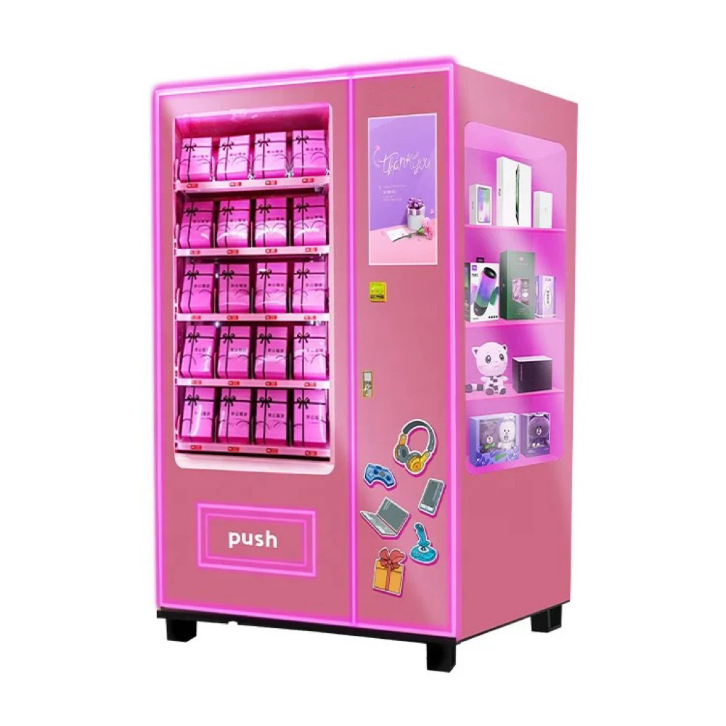 2023 latest type full automatic commercial pink cotton candy floss beauty vending machine With MDB Payments