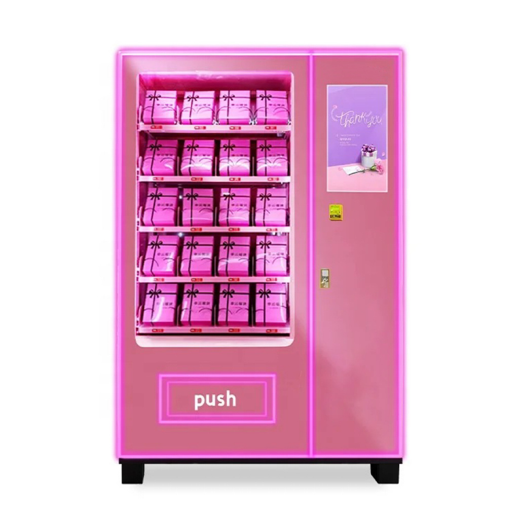 2023 latest type full automatic commercial pink cotton candy floss beauty vending machine With MDB Payments