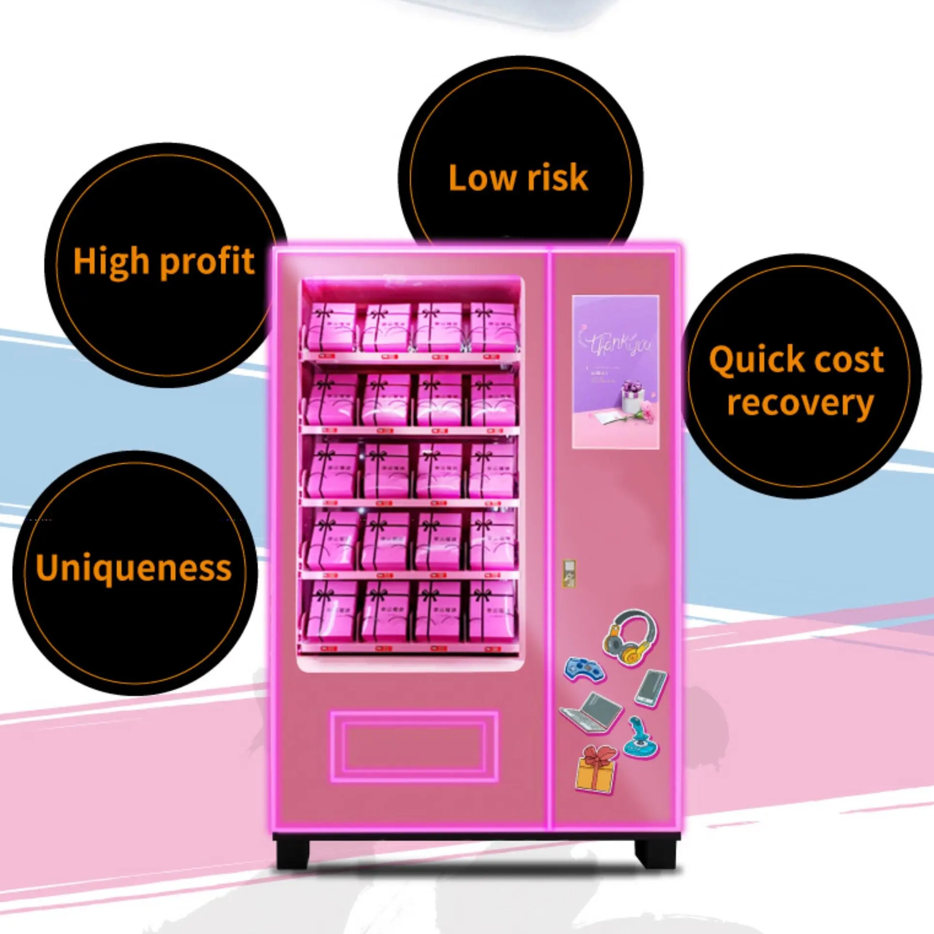 Modern Automatic Vending Machine Electronic Merchandise Age Verify Vending Machine with  MDB payments