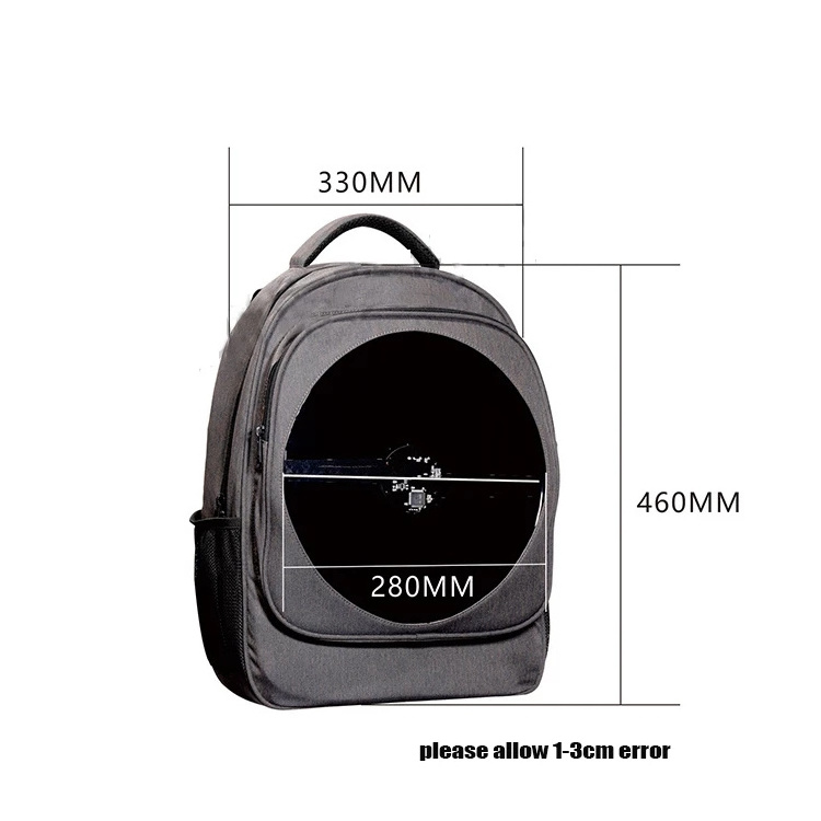 Factory Wholesale Price Portable Led 3d hologram fan backpack hologram showcase backpack