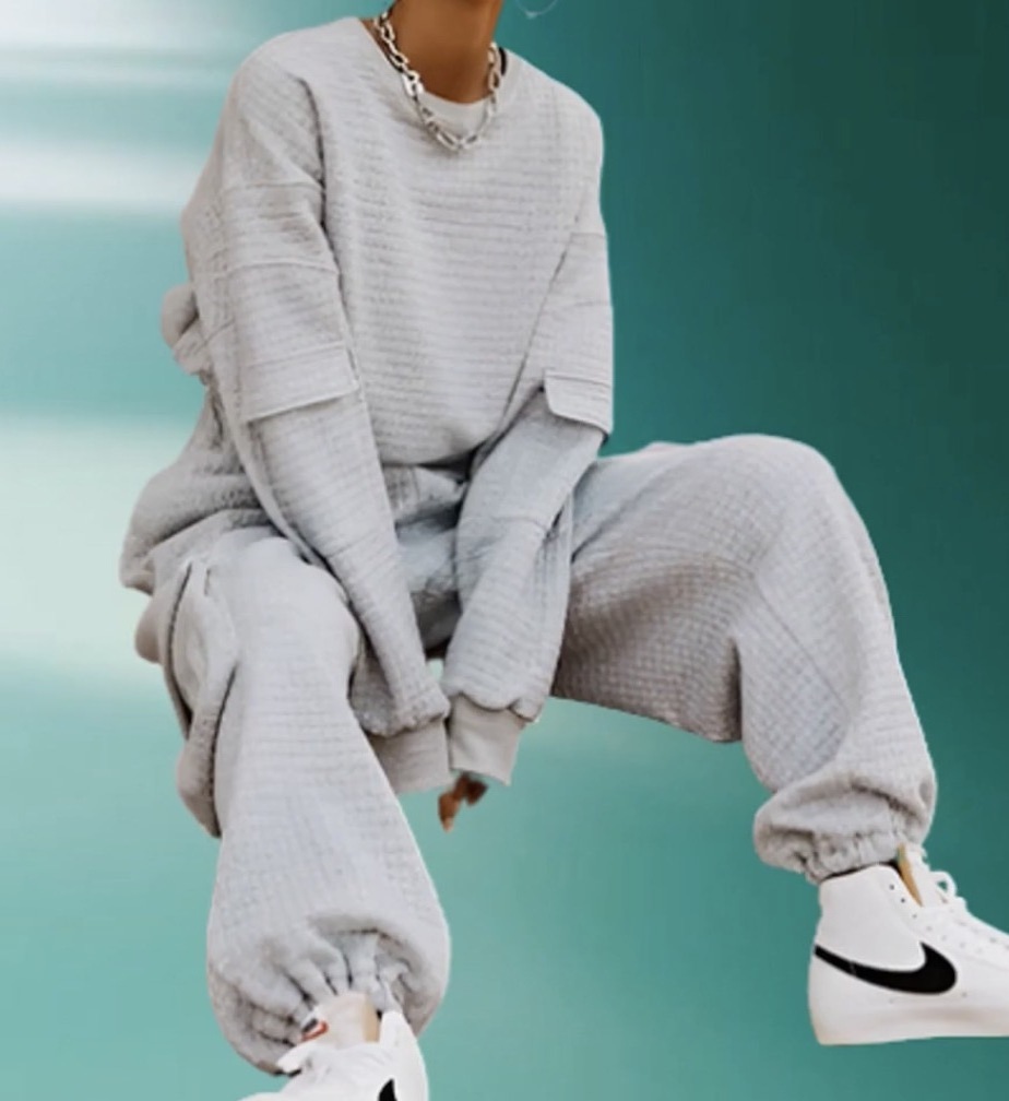 Fashion Sport Sweater Loose Sweatsuit Two Piece Top and Cargo Pants Tracksuit Leisurewear Sweatsuits