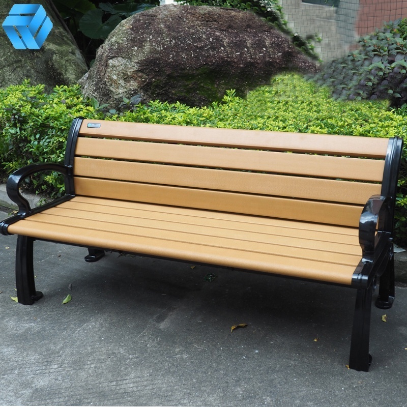 Outdoor Bench Garden Furniture Rustic Outdoor Commercial Park Bench Seat Wood Plastic Composite Chinese Public Bench Chair