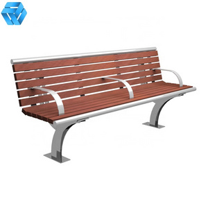 Outdoor Vintage Rustic Used Park 3 Seater Bench Cast Aluminum Legs Wooden Bench With Back