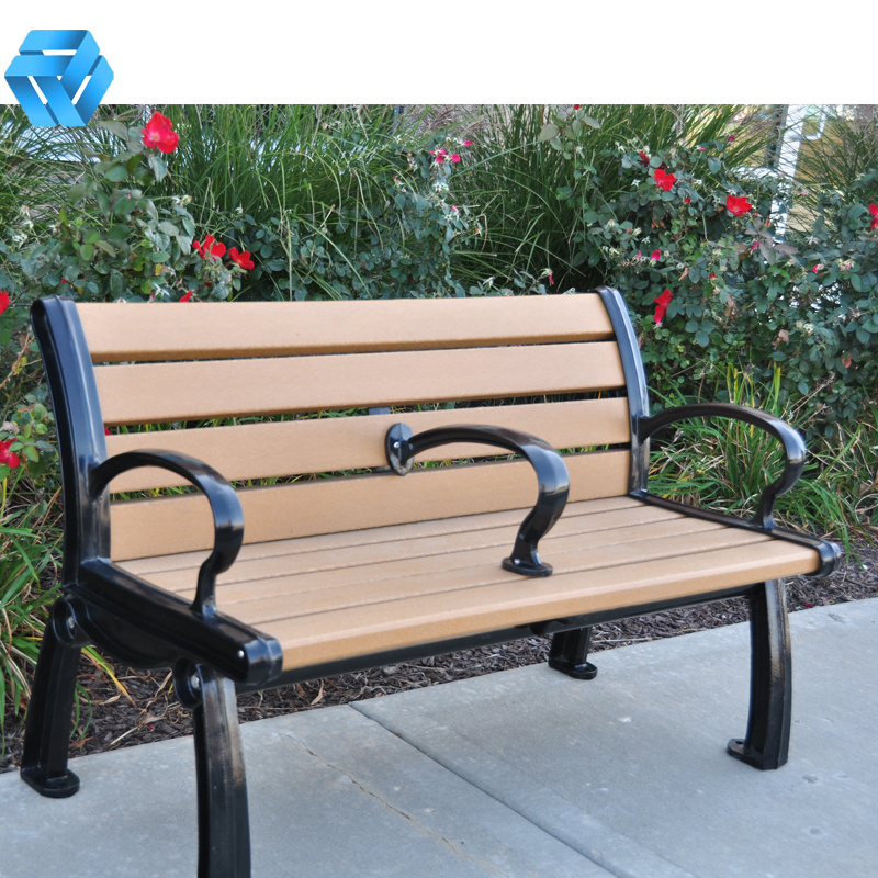 Outdoor Bench Garden Furniture Rustic Outdoor Commercial Park Bench Seat Wood Plastic Composite Chinese Public Bench Chair