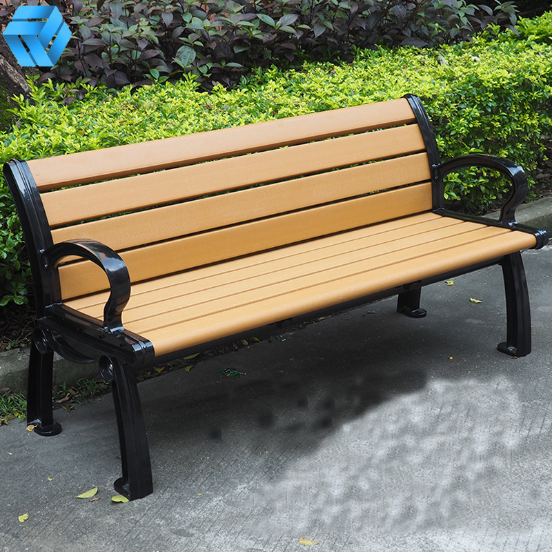 Outdoor Bench Garden Furniture Rustic Outdoor Commercial Park Bench Seat Wood Plastic Composite Chinese Public Bench Chair