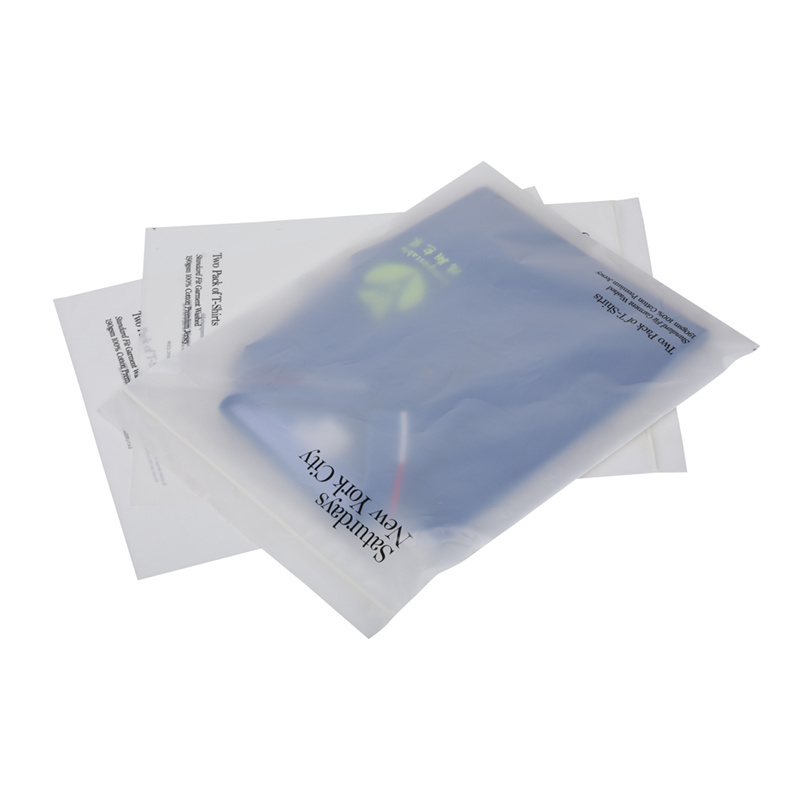 100% Compostable Ziplock Resealable Bag Biodegradable Plastic Frosted Zipper Bag For T-shirt Short Sleeve Packaging