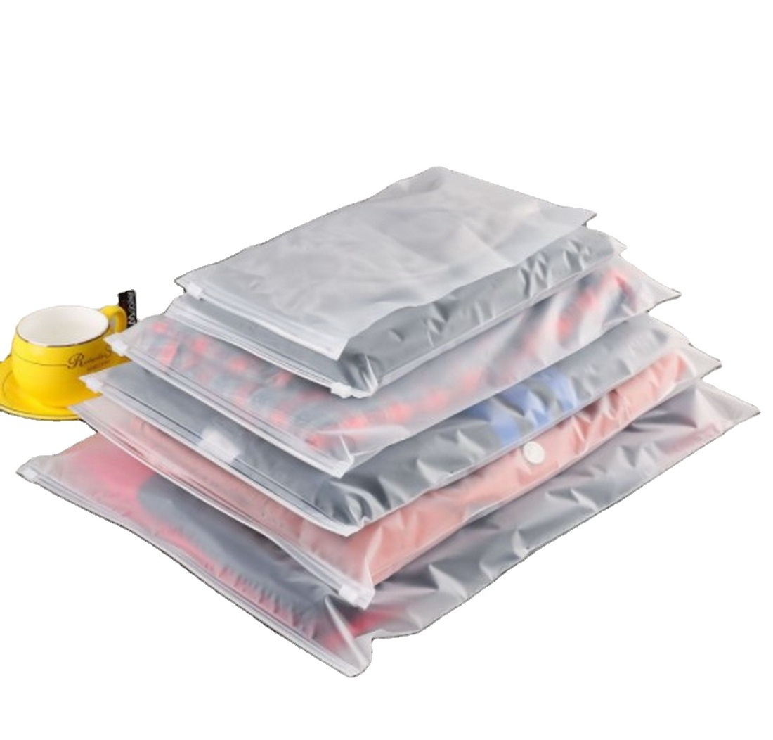 Best selling recyclable frosted zipper bag custom plastic packing clear plastic ziplock bags for clothing (PSL13)