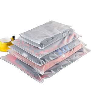 Best selling recyclable frosted zipper bag custom plastic packing clear plastic ziplock bags for clothing (PSL13)