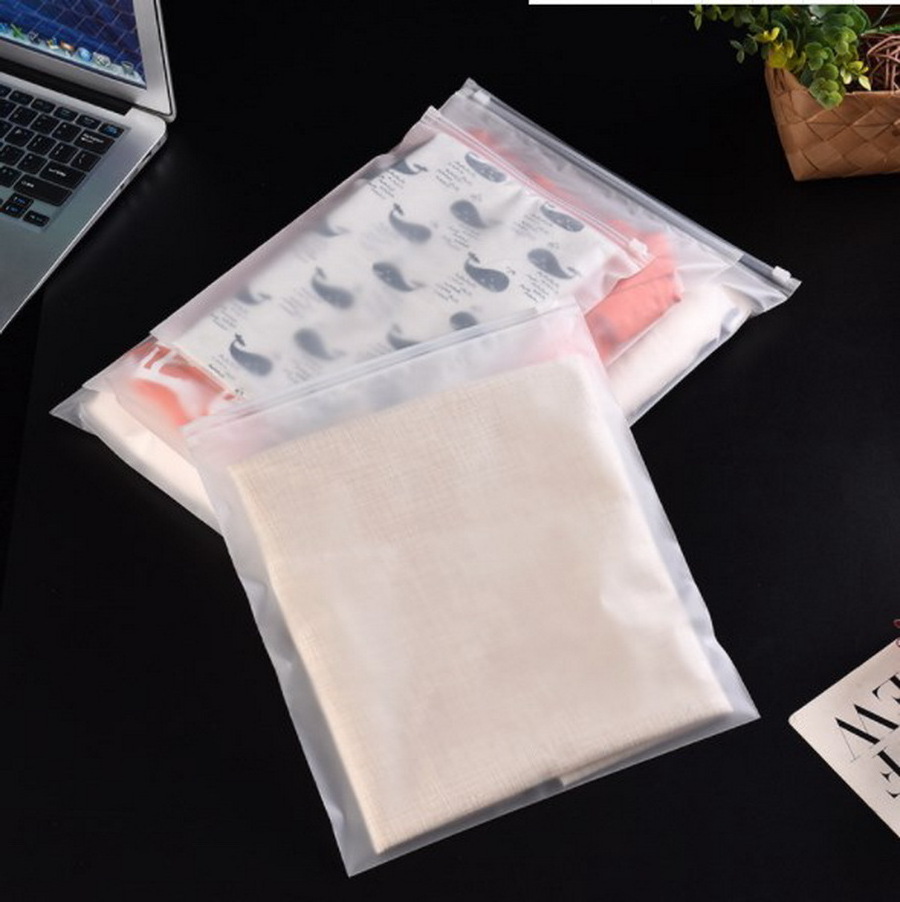 Best selling recyclable frosted zipper bag custom plastic packing clear plastic ziplock bags for clothing (PSL13)