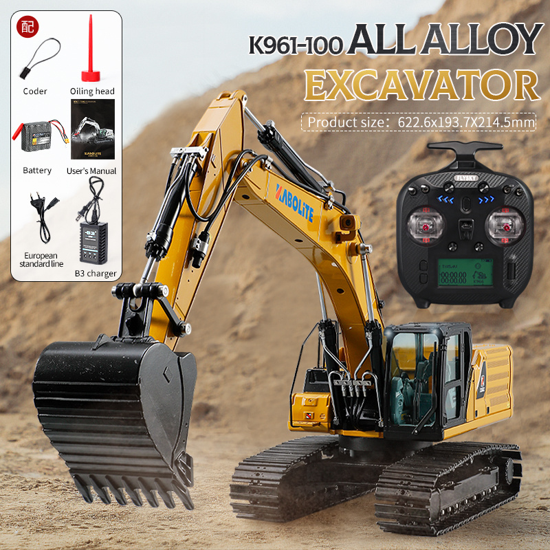 Factory HUINA K961-100 Kabolite 1/18 Scale Metal Hydraulic Excavator Remote Control RC Fully Functional Model RC Car