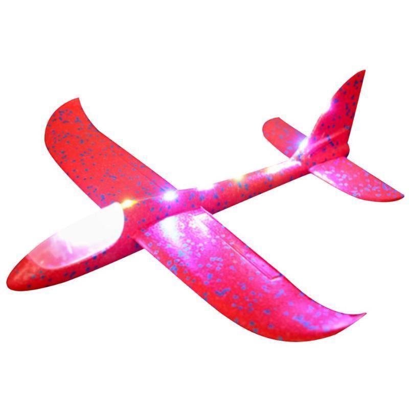 HOSHI 48cm LED Light Airplane Toy Hand Throwing Glider EVA Aircraft Children Plane Model Toys Outdoor Funny Sport Toys