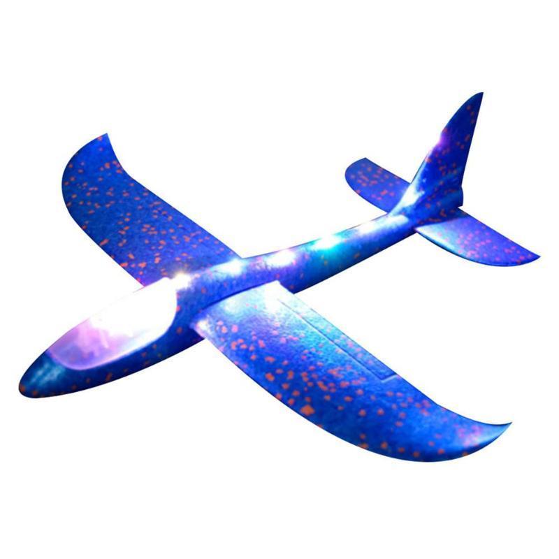 HOSHI 48cm LED Light Airplane Toy Hand Throwing Glider EVA Aircraft Children Plane Model Toys Outdoor Funny Sport Toys