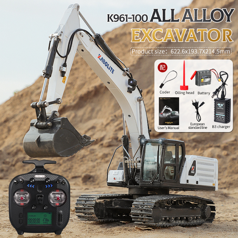 Factory HUINA K961-100 Kabolite 1/18 Scale Metal Hydraulic Excavator Remote Control RC Fully Functional Model RC Car