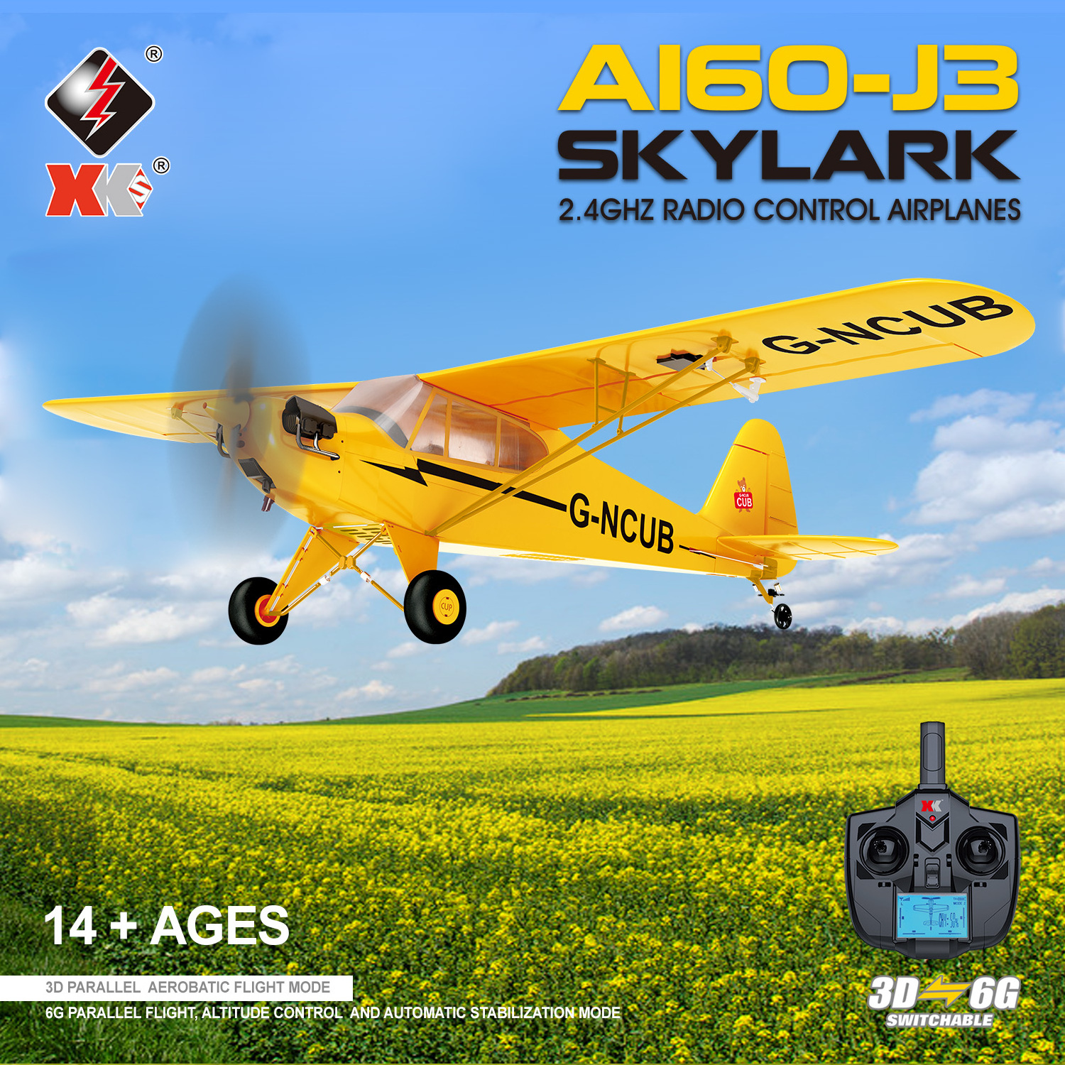 HOSHI Wltoys XK A160 RC Plane 5 Channel Brushless Remote Control Airplane for Adults Stunt Flying 3D 6G Mode Airplane