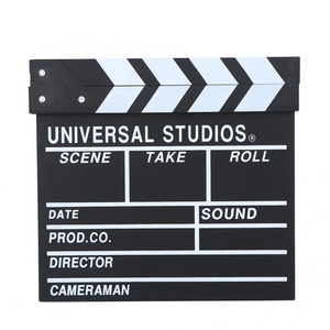 HOSHI Movie Film Clap Board, Hollywood Clapper Board Wooden Director's Film Movie Clapboard Accessory with Black & White