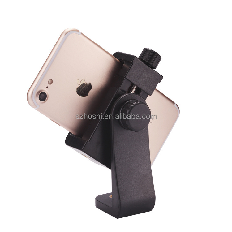 HOSHI Universal Tripod Mount Clip Phone Holder for iPhone 7 Samsung Huawei cell phone Clip Selfie Monopod 360 Adjust Clamp