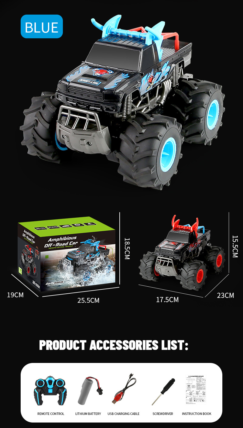 Amphibious JJRC Q135  Car Off Road Climbing RC Car Water & Land 4WD Racing Remote Control Toys All Terrain Waterproof Car