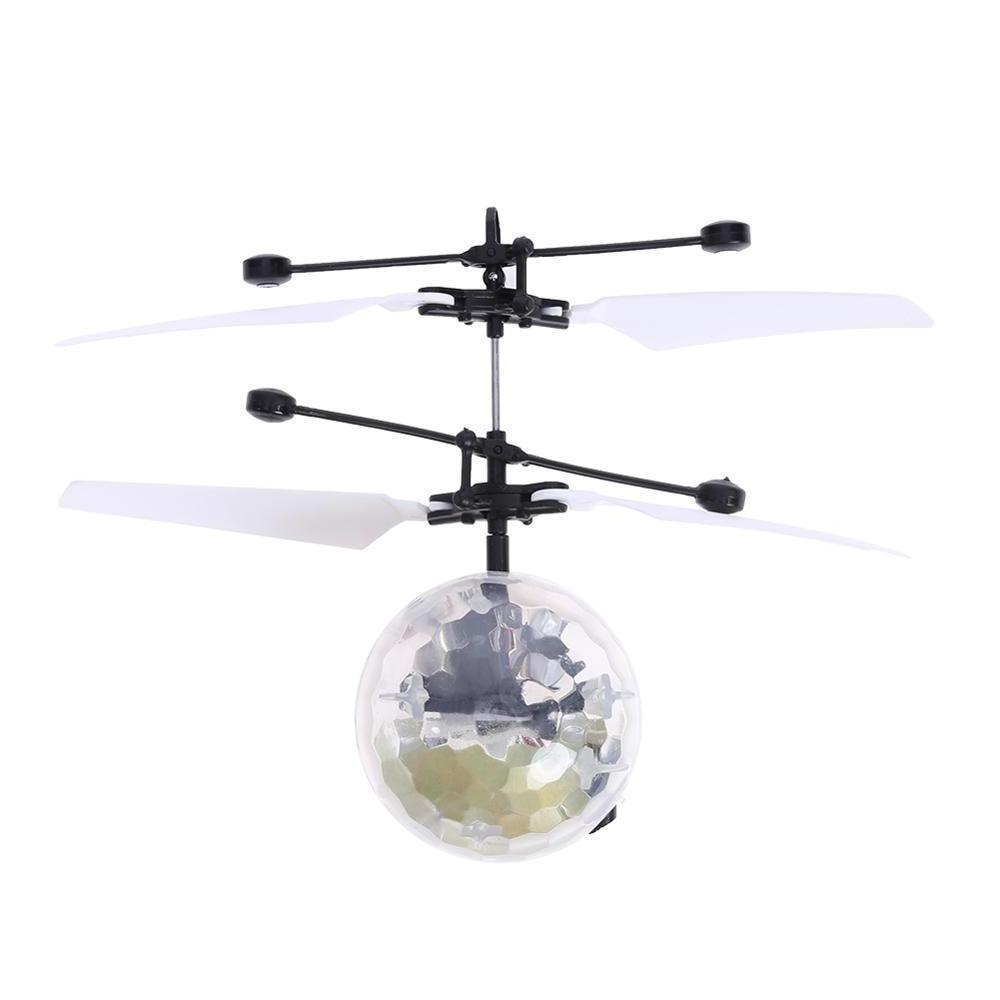 Kids Novelty Toys Induction Magic Music Flying Ball Colorful Flashing RC Aircraft Glittering Crystal Ball