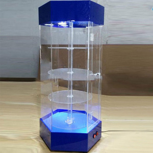 Rotating Multi-tiered Acrylic LED Lighting Jewelry Display Case