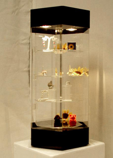 Rotating Multi-tiered Acrylic LED Lighting Jewelry Display Case