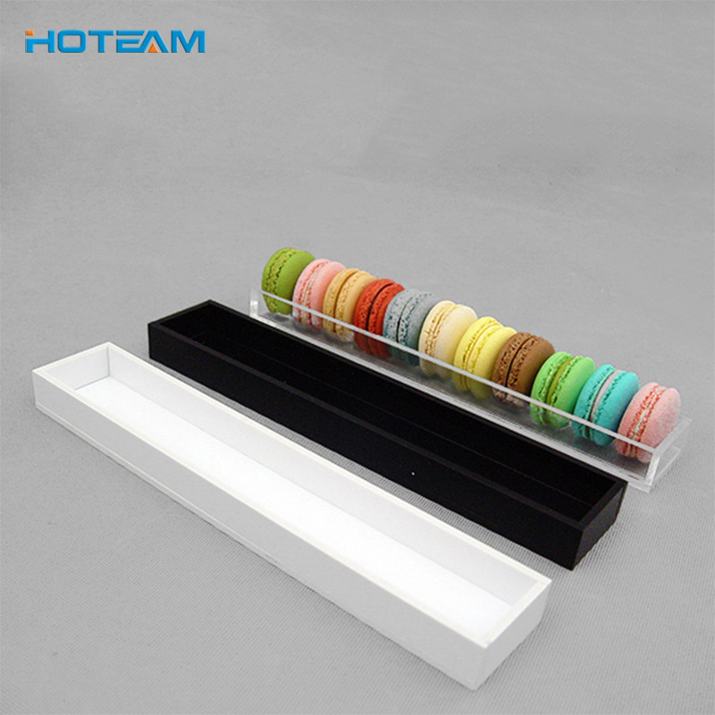 Plastic Acrylic Food Display Box Cranberry Macaron Display Tray