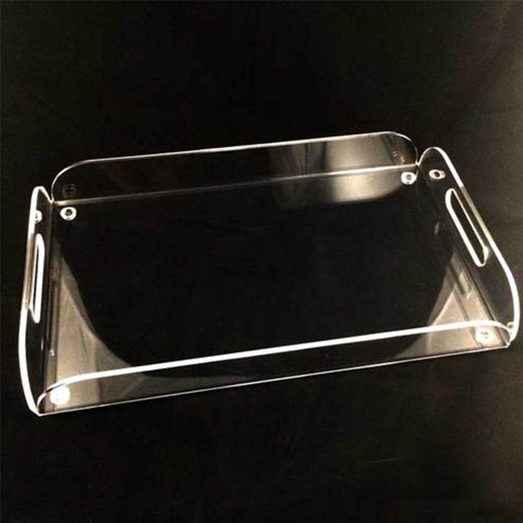 Transparent Acrylic Serving Tray with Inserted Printing Paper