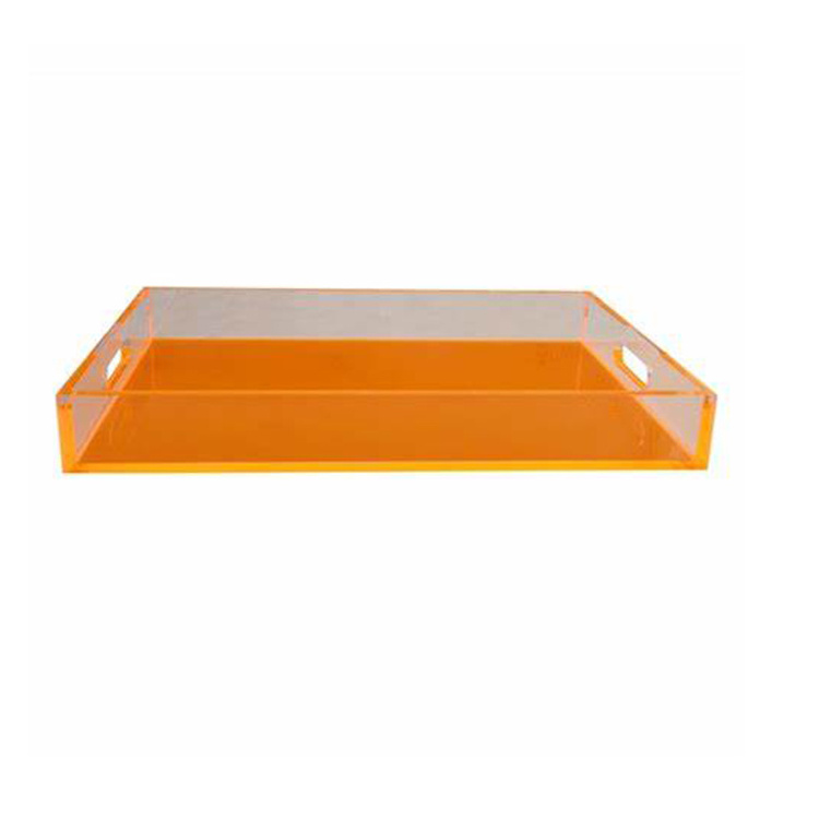 Transparent Acrylic Serving Tray with Inserted Printing Paper