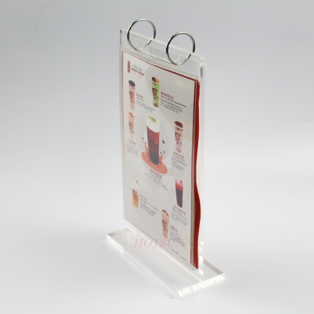 Wholesale A5 flip menu stand Plexiglass Menu Display Table Talker Acrylic Menu Holder