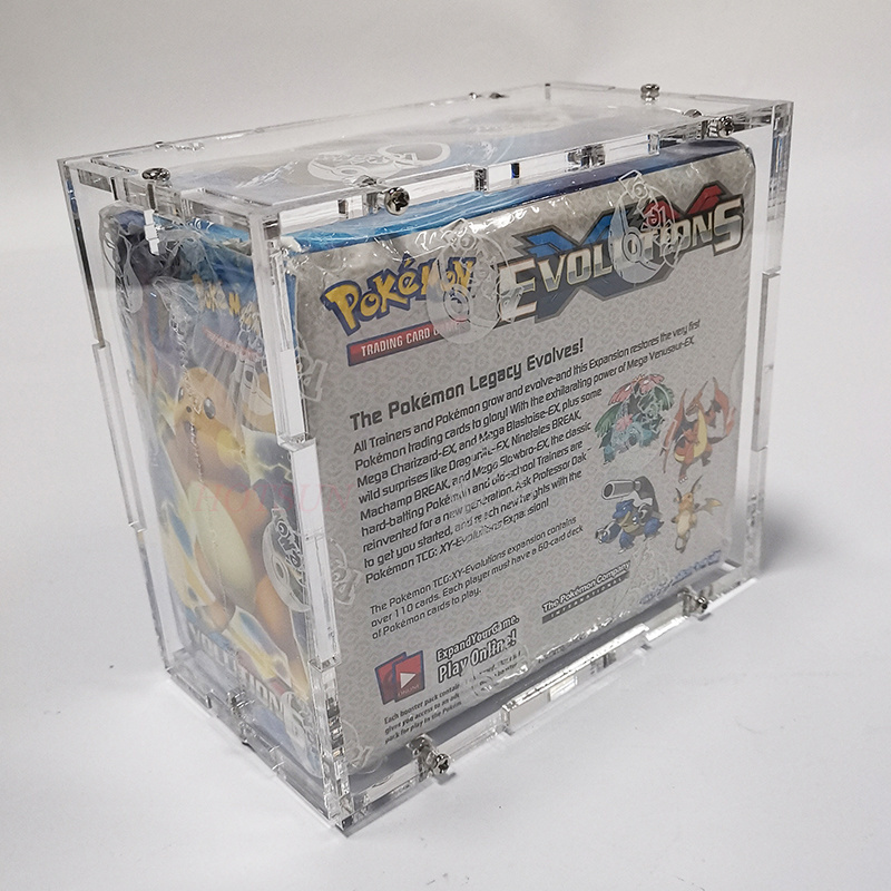 acrylic pokemoned tcg origin booster box Custom design stackable  Clear display box with magnetic lid  packs case