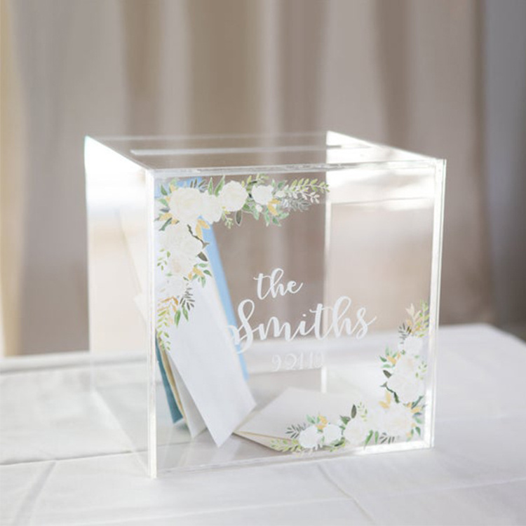 Wholesale Plastic Card Box Cover Lid 24CM Clear Acrylic Gift Box