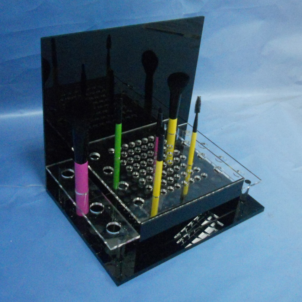 Hot Newly Design Innovating Makeup Brush Display Stand Counter Top Acrylic Cosmetics Display