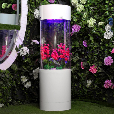 White Indoor Acrylic Fish Aquarium Fish tank Cylinder