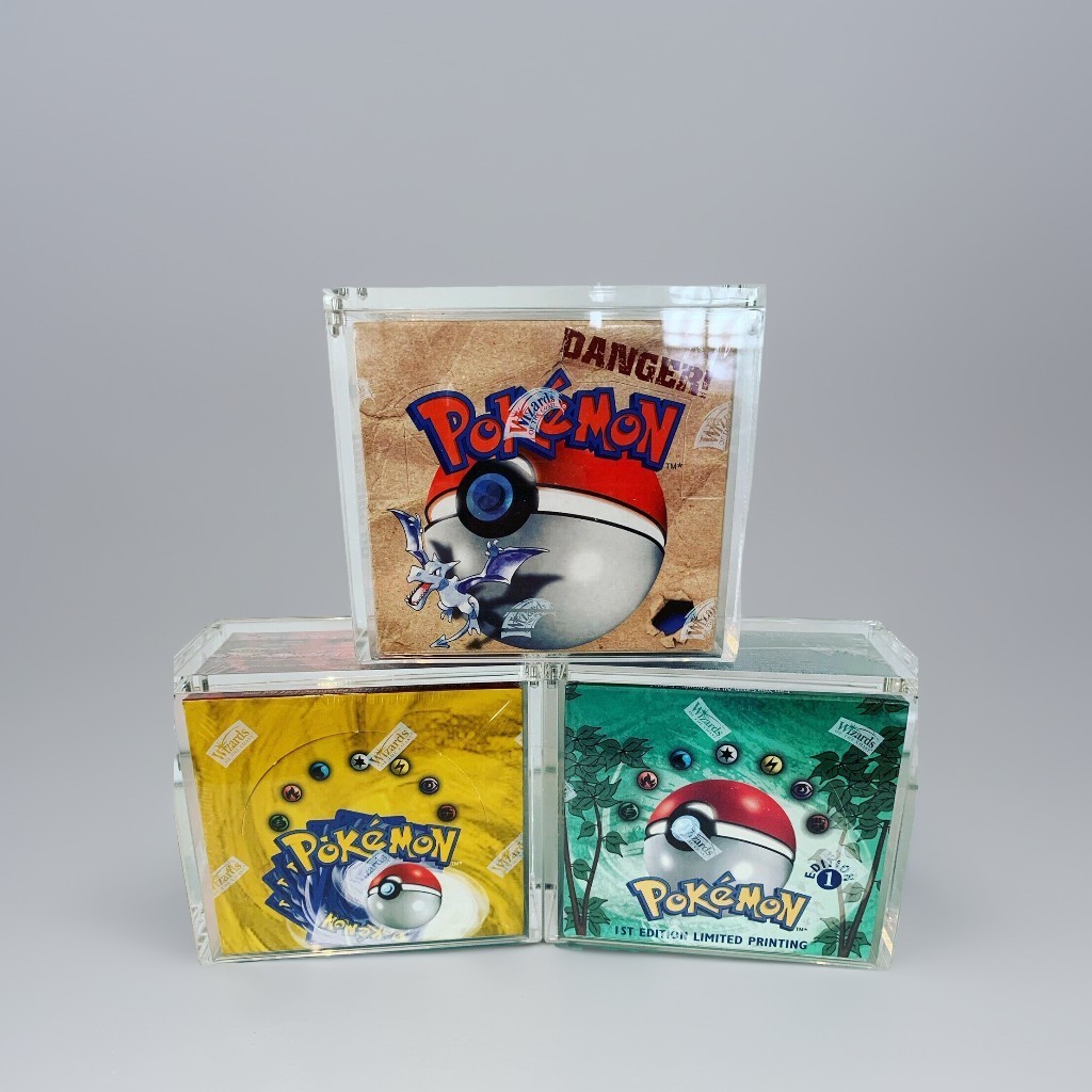 acrylic pokemoned tcg origin booster box Custom design stackable  Clear display box with magnetic lid  packs case