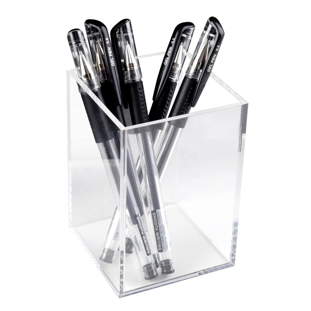 clear acrylic pen display box pen holder desktop pencil stand for office