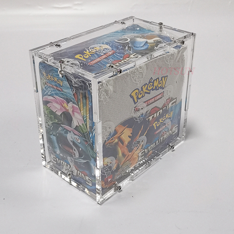 acrylic pokemoned tcg origin booster box Custom design stackable  Clear display box with magnetic lid  packs case