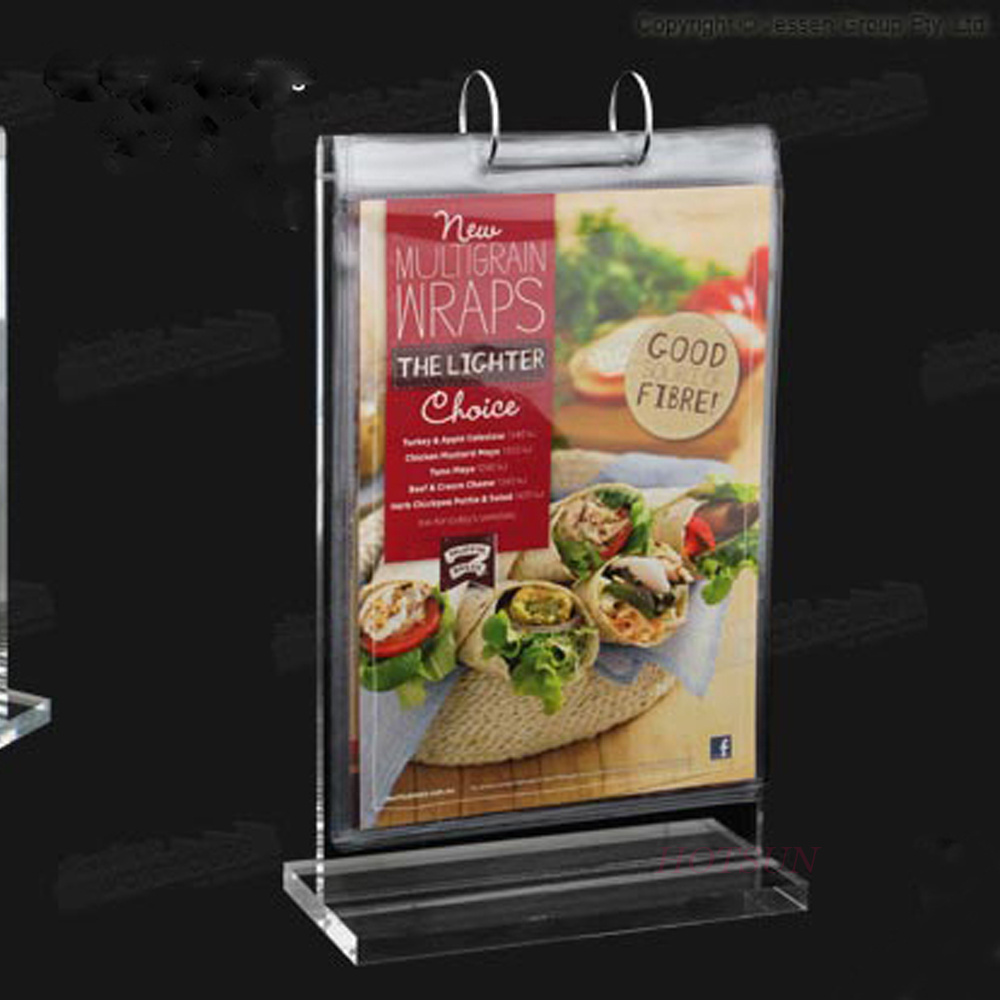 Wholesale A5 flip menu stand Plexiglass Menu Display Table Talker Acrylic Menu Holder