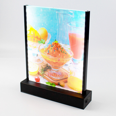 Light Up Menu Holder A4 A5 Rechargeable BLACK Menu Led Acrylic Table Tent