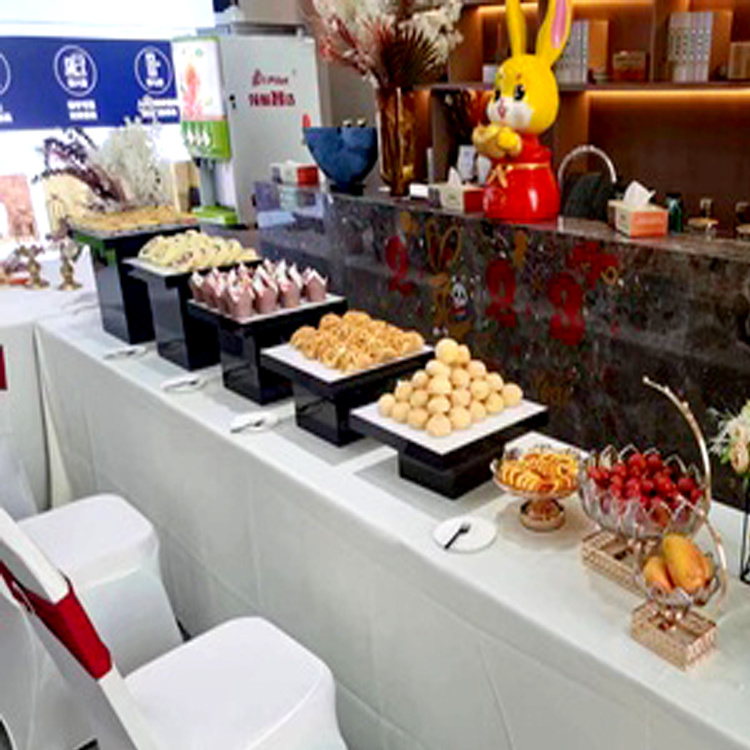 Factory Wholesale Stable White Acrylic Buffet Food Cubes Display Catering  Risers for Wedding Christmas Party