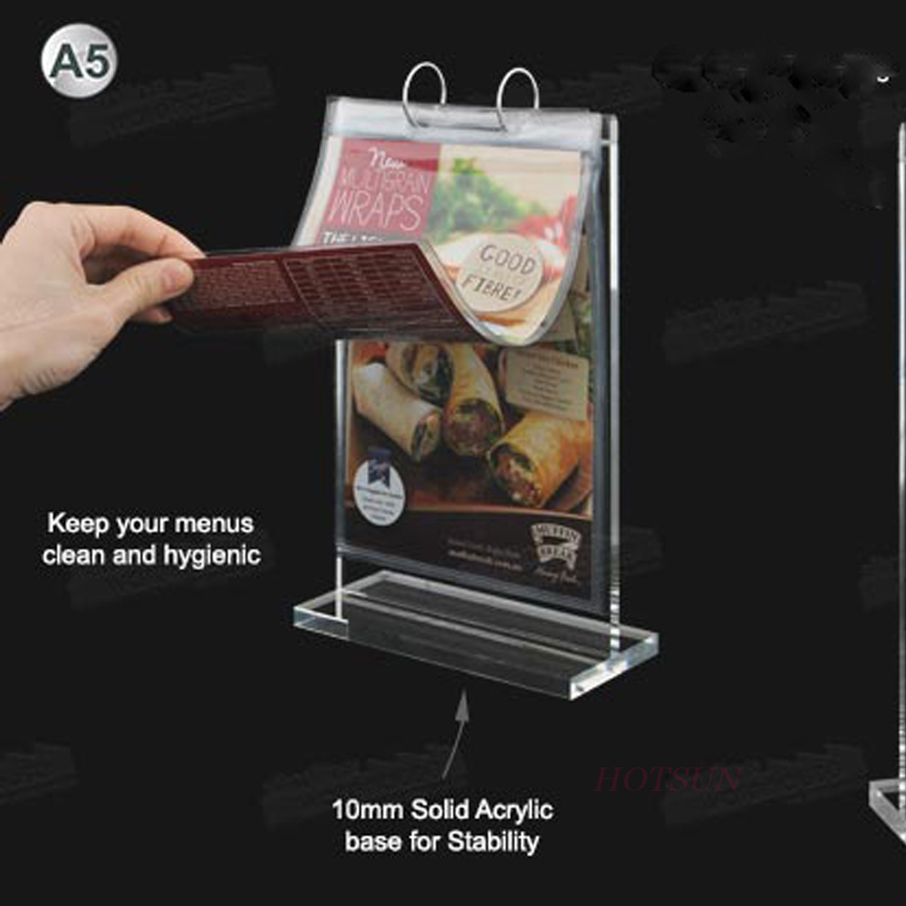 Wholesale A5 flip menu stand Plexiglass Menu Display Table Talker Acrylic Menu Holder