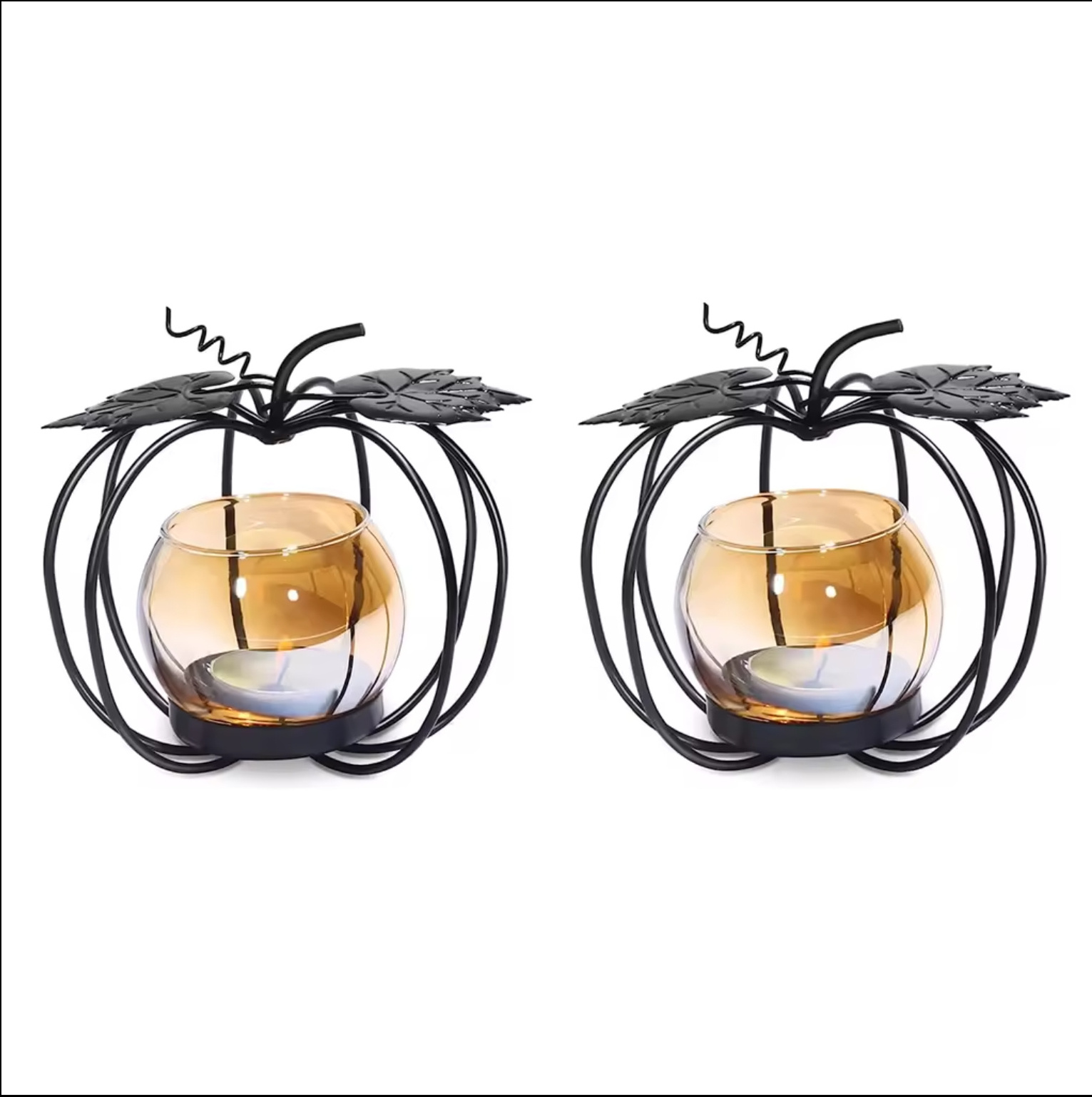 Handmade Matte Tea Light Candle Holder Pumpkin Glass Votive Candle Holder Indoor Romantic Decor Bar Party Candle Holder